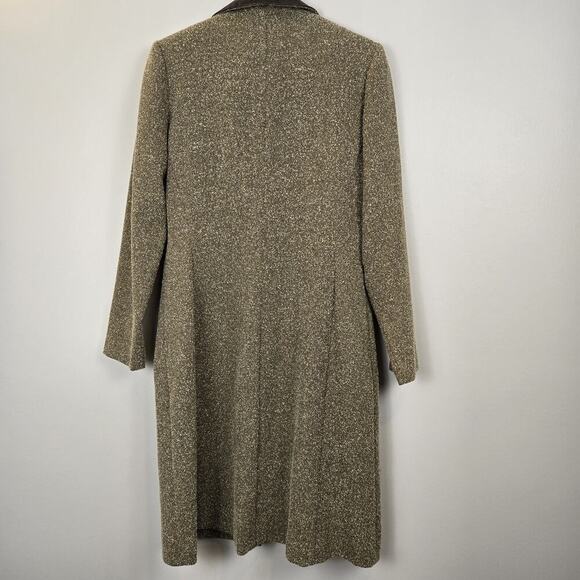 DANNY&NICOLE WOMENS 2 Pc SLEEVELESS DRESS W OVER COAT Size 4P Vintg Brown Boucle - Picture 4 of 10